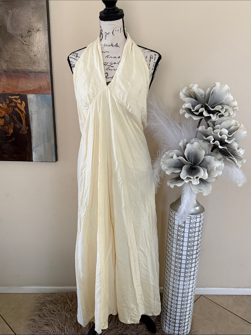 wild fable Cream Halter Maxi Dress